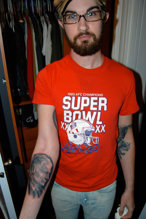  my 1985 New England Patriots t-shirt. And here is my Ralph Nader tattoo.