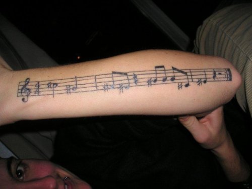 Another of Amy's tattoos. I believe it's part of a song by DiFranco or The