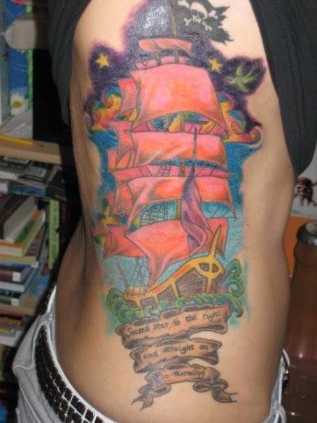 fuckyeahtattoos: my first tattoo cant wait to get my pirate ship on my ribs