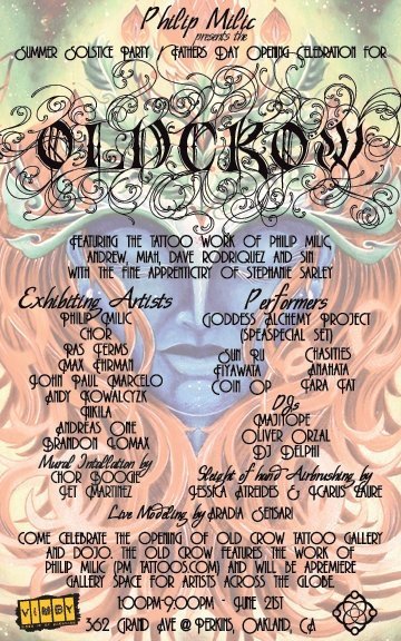 Old Crow Tattoo Shop Grand Opening this Sunday in Oakland 362 Grand Ave at 