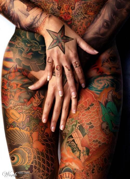 Tattooed girl image by