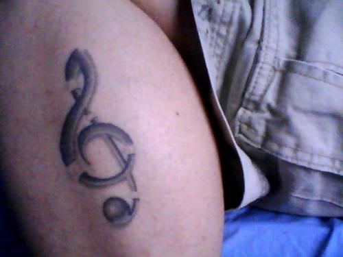 My first Tattoo, treble clef on my left calf, more to come when more