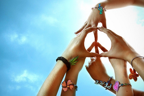peace and love collage. awhile Peace and Love