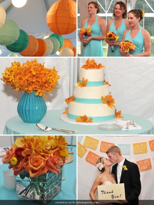 It 8217s freezing out but this cheerful wedding with tangerine and aqua
