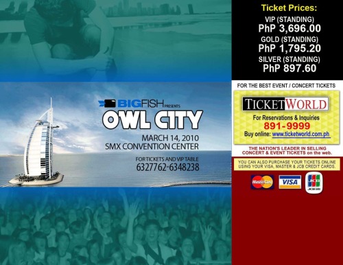 justin bieber live in manila poster. Owl City Live in Manila poster