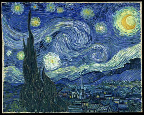 La Noche estrellada - Vincent Van Gogh
Muestra la vista exterior desde la ventana del sanatorio de Saint-Rémy de Provence donde se recluyó hacia el final de su vida. La hizo de memoria puesto que la pinto siendo de día. Tres meses después de pintar esta obra maestra, se suicidó.
Algún dia lo tendré en el salón de mi casa … xD