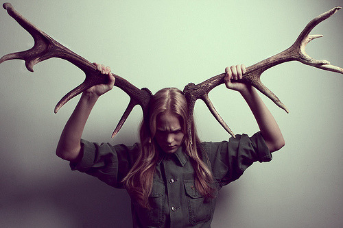 Girl with huge antlers via FLICKR