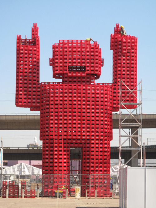 Giant Coca Cola man springs up in Newtown | Cherryflava