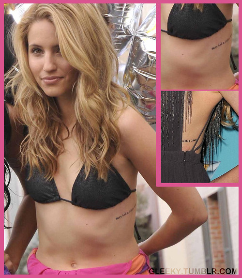 Tattoos on Dianna Agron's ribs = super hot.