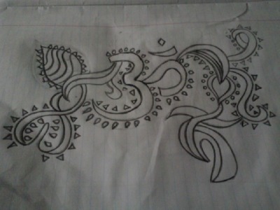 henna designs for ankel letter h 