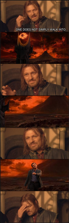 walks into mordor. #one does not simply walk into