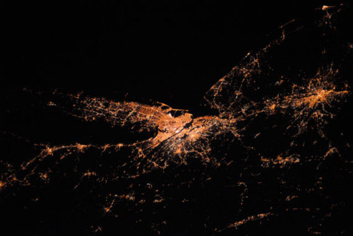 new york city at night from space. girlperson: New York City as
