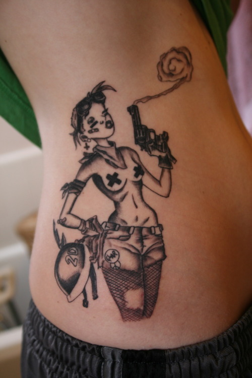 Sick Tank Girl Tattoo This chick got some Tank Girl fanart tattooed on the