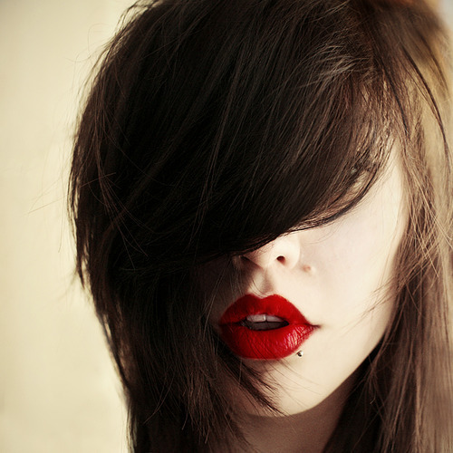 red hair and lip piercing. #hair #lip piercing