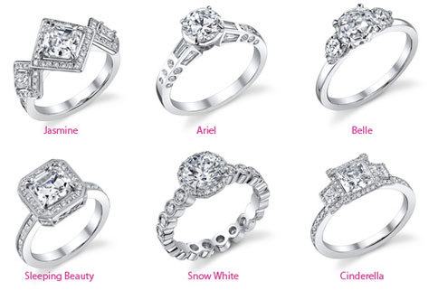 Each ring is inspired by one of the classic Disney Princesses
