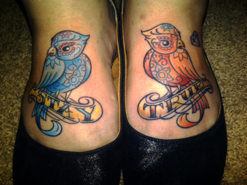 Sweet wee birdy foot tattoos