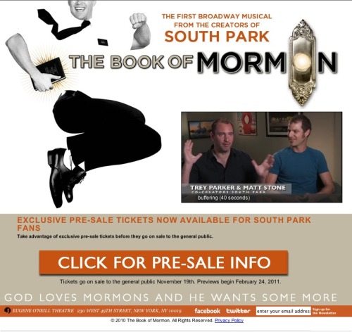 The Book of Mormon on Broadway - Official Site ... - Pop Culture Brain ...