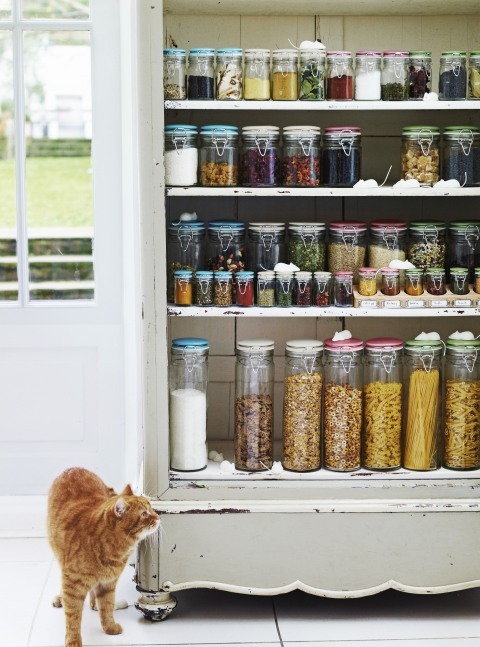 An old china hutch could become a pretty painted pantry.