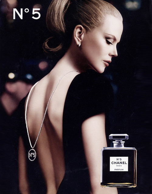 Chanel - No. 5 Nicole Kidman, black dress, open back