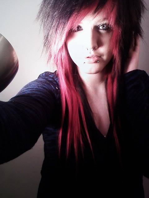 Red And Black Hair Boys. #pink hair #red hair #lack