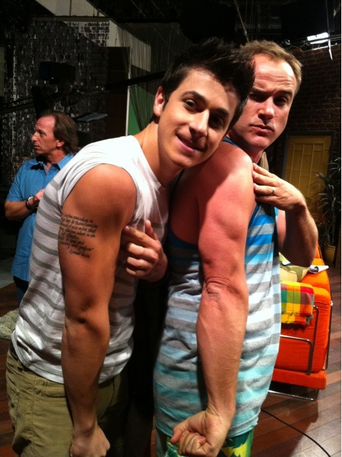 David Henrie is an American actor consist of a cherub on his shoulder 