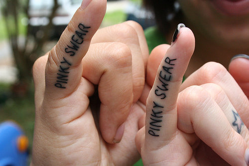 pointer promise is the new pinky swear. Boy does whoever has this tattoo 