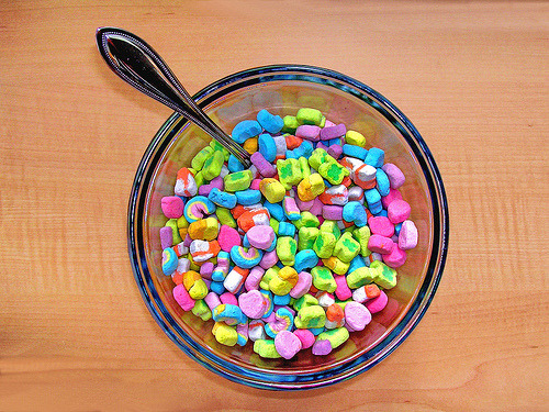 marshmallows in lucky charms. submitted by themselves Or, more specifically, all Want nao, lucky charms