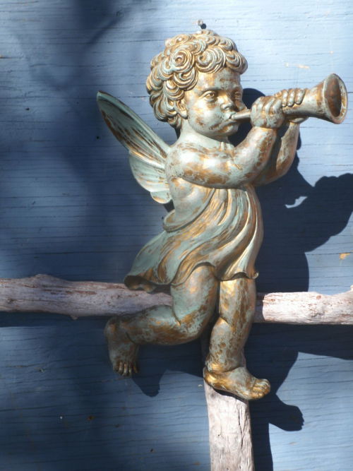 Vintage cherub and cross vase - ebay (item 200570034381 end time 