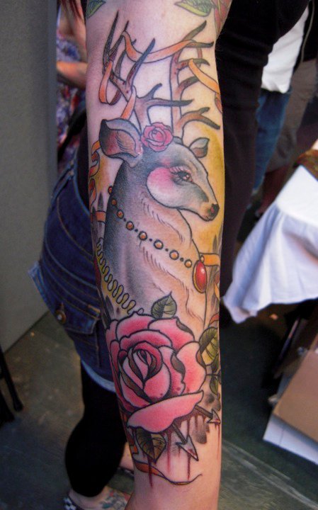 Deer tattoo by Ryan Mason Source hambuttger via mawbey 