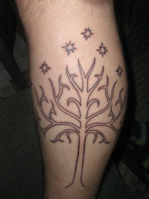 My first tattoo It is the White Tree of Gondor from The Lord of the Rings