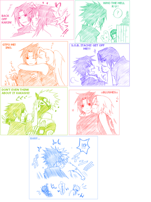 Sasuke blushes! The last panel = EPIC XD