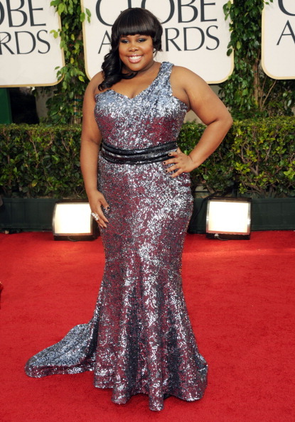 amber riley golden globes. Amber Riley on the red carpet