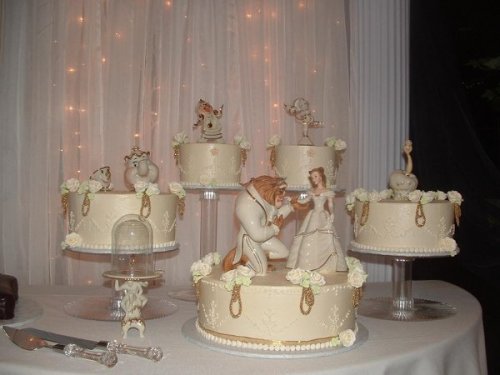 Tagged as beauty and the beast disney wedding reception cake 