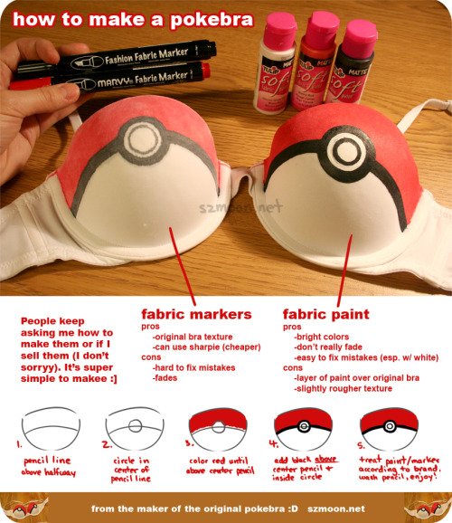 pokébra tutorial :D I keep getting questions about how to make it/where to buy it and figured it’d be simpler to just put it all in a tutorial ;p if you have any questions feel free to ask, but check my faq first pleasee c: info about what happens when you wash fabric marker is hereee