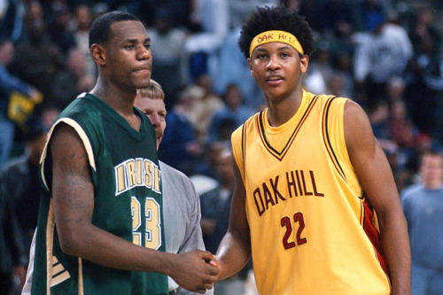 carmelo anthony and lebron james in high school