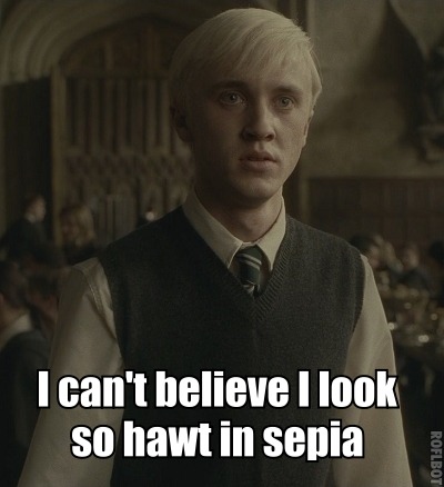  Draco Malfoy Tom Felton Harry Potter HP halfblood prince sepia hot 
