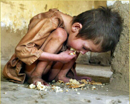 Ainda                        há gente que não sabe, quando se levanta,                        de onde virá a próxima refeição                        e há crianças com fome que choram.