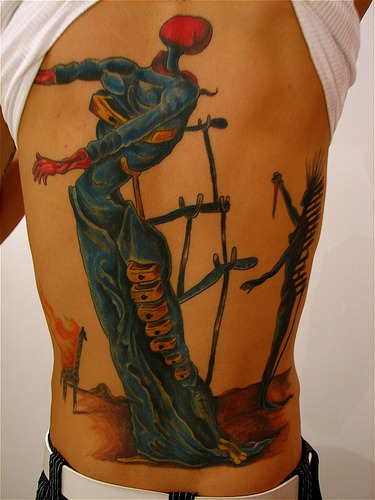  Salvador Dali Dali painting back piece tattoo odd interesting paint 