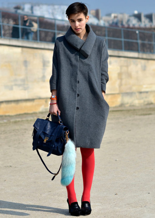 Street Chic Paris Get on board with next fall’s trend with loafer shoes and colorful fur.
Photo: Courtney D’Alesio