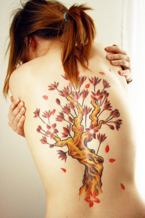fuckyeahtattoos my cherry blossom tree tattoo it took eight hours
