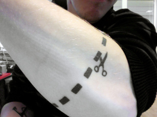 cutting tattoo. “Cutting edge” Tattoo :)