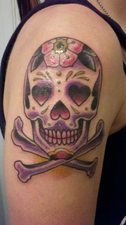 girly skull tattoos. My girly skull done on 4/9/11