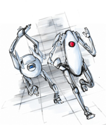 portal 2 atlas and p-body. Portal 2 is out soon,