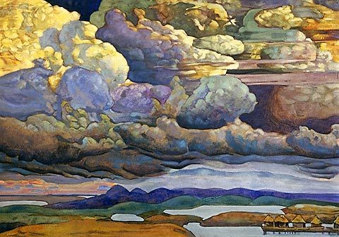 Battle in the Heavens - Nicholas Roerich, 1912