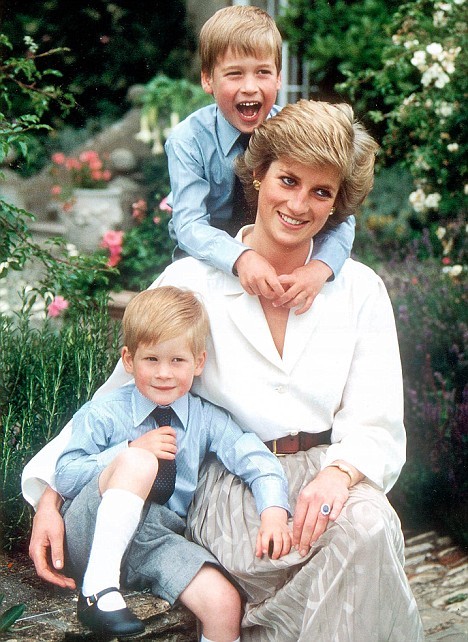 prince william and harry diana. Diana with William and Harry.