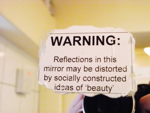 WARNING: Reflections in this mirror may be distorted by socially constructed ideas of 'beauty'