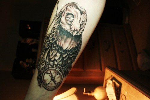 I got this owl and compass tattoo for my 18th birthday on my right forearm