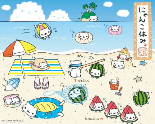 Sweet beach time with Nyan Nyan Nyanko