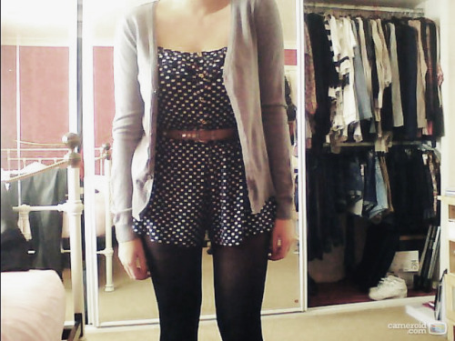 i actually like my outfit today, plain.. simple.. slightly boring.. comfy.playsuit: new lookcardigan: h&mbelt: can’t remember 