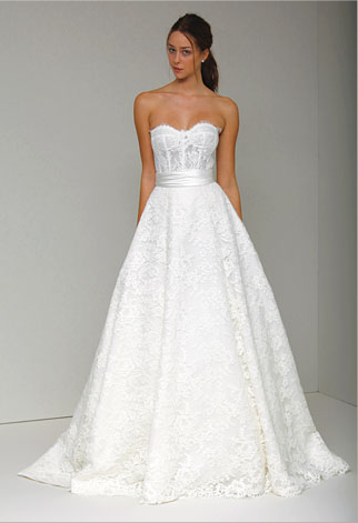 Monique Lhuillier Augustine bridal gown Ivory lacquered reembroidered lace